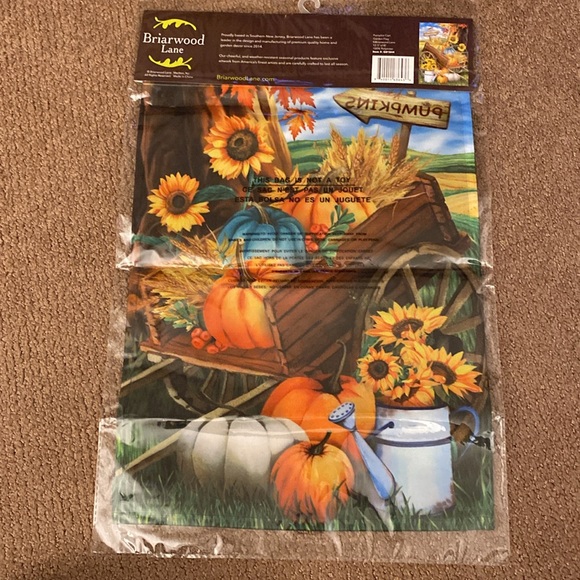 NIP.. Pumpkin cart garden flag 12.5 x 18 by Briarwood Lane - Picture 4 of 7